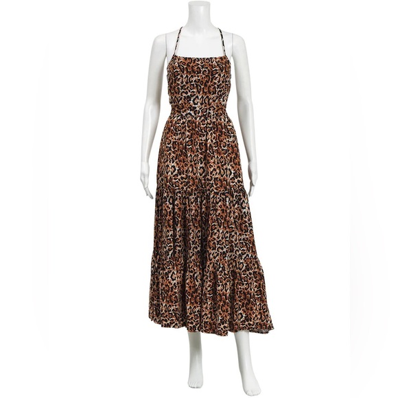 TIGERLILY Divya Leopard Print Crossover Back Tiered Midi Maxi Dress NWOT RRP$269 - Picture 7 of 16